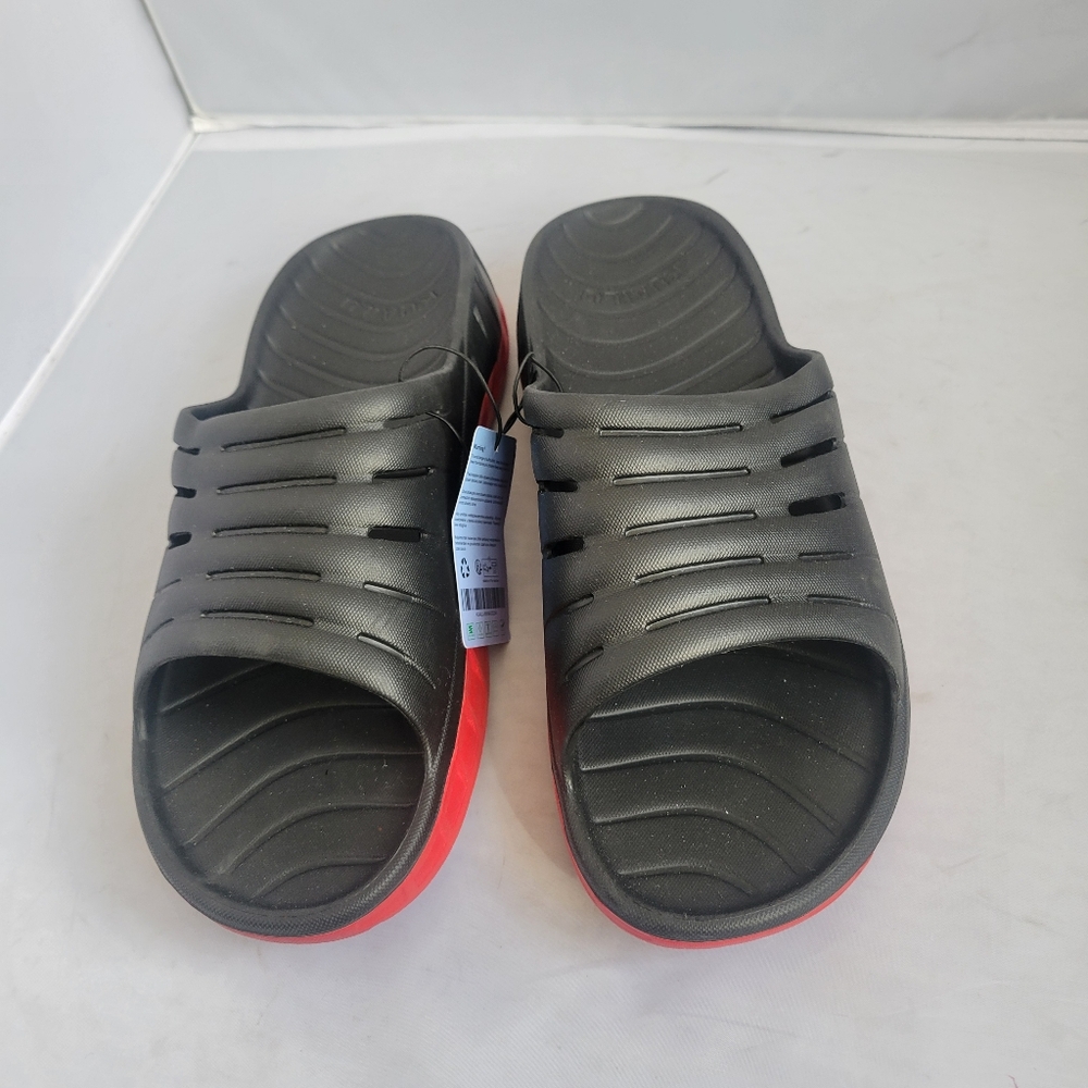 KuaiLu Sport Recovery Orthotic Slides Sandals Mens US 13 Black Synthetic Comfort - Picture 2 of 4
